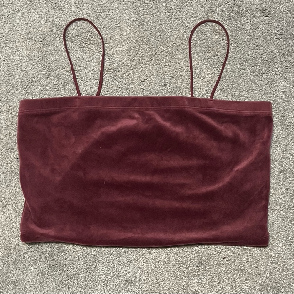Forever 21 Dusty Rose Velvet Cropped Cami